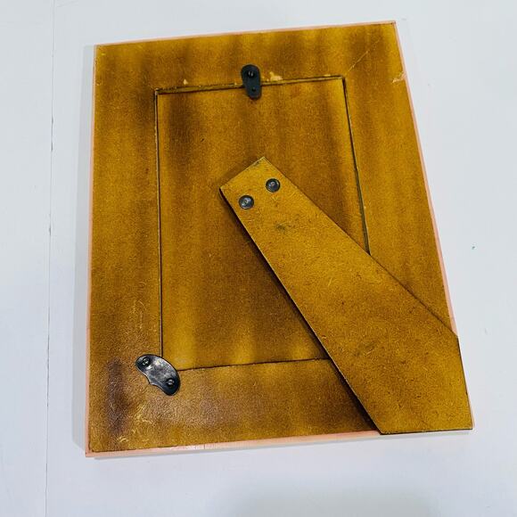 Two's Company Photo Picture Frame Standing Table Top Unique Pink Beige Batik 4x6 - Picture 5 of 6